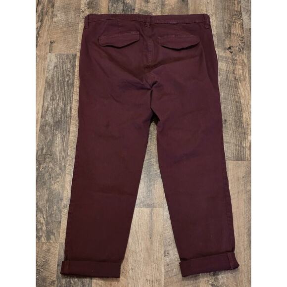 Torrid Jeans Womens 12 Wine Burgundy Skinny Crop Ankle Aviator Utility Twill - Picture 5 of 5